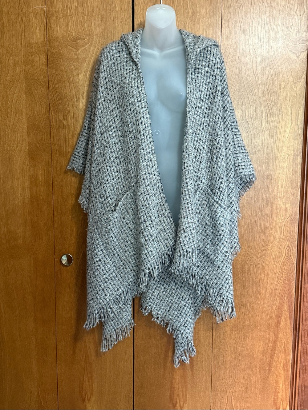 Steve Madden Knit Hooded Poncho OS NWOT